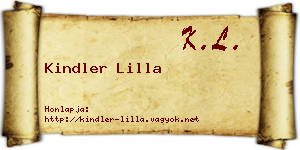 Kindler Lilla névjegykártya